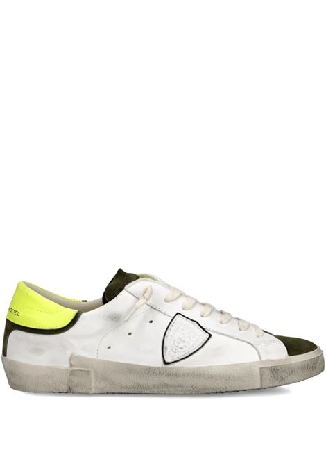 Sneakers Prsx Bianche, Nere e Giallo Fluo PHILIPPE MODEL | PRLUWX48